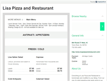 Tablet Screenshot of lisapizzaandrestaurant.com